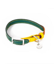 Leather Cat Collar Green
