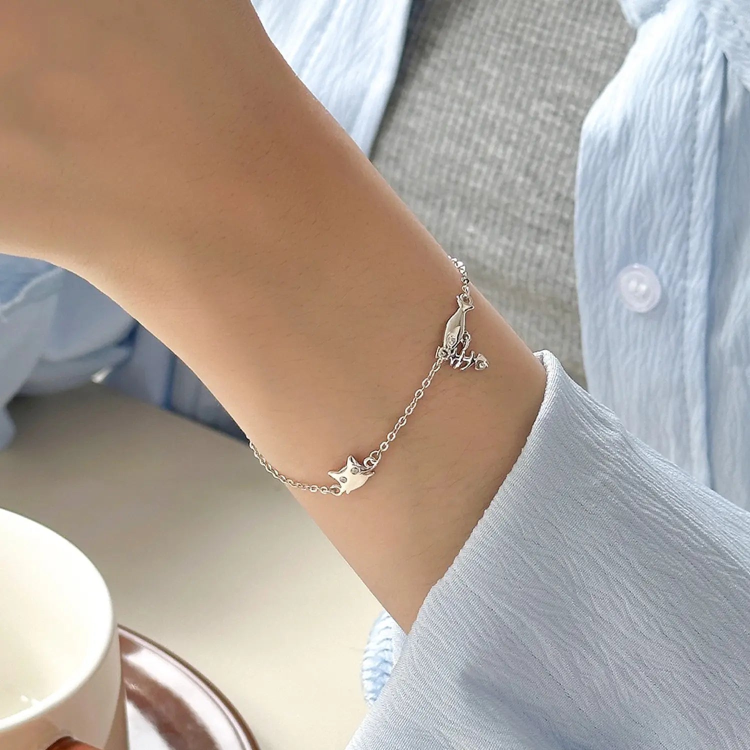 Cat Fishbone Bracelet