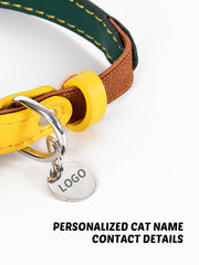 Leather Cat Collar Brown