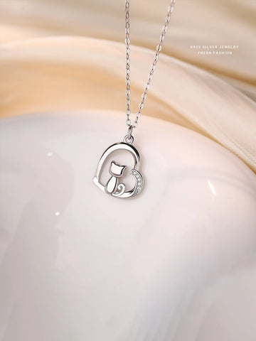 Heart Cat Necklace