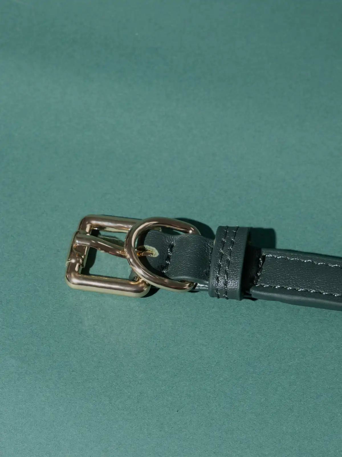 Genuine Leather Cat Collar Green