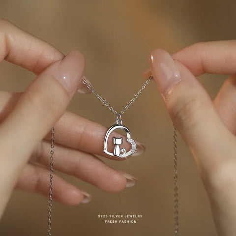 Heart Cat Necklace