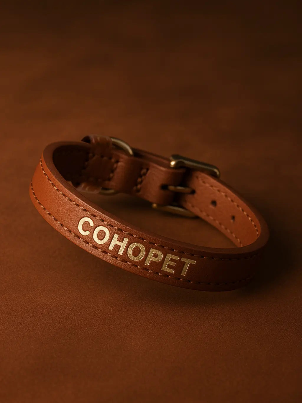 Genuine Leather Cat Collar Green