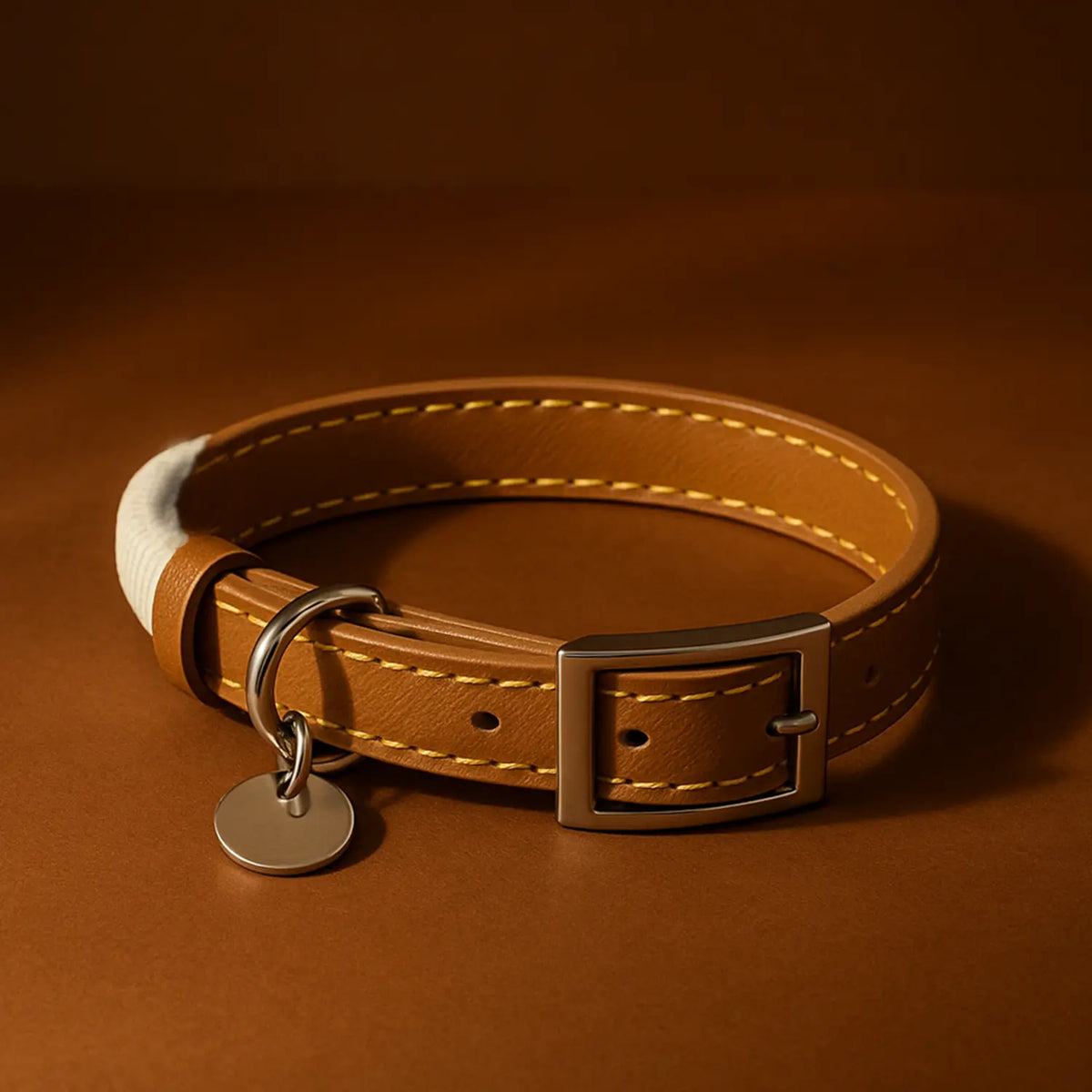 Breakaway Leather Cat Collar YELLOW